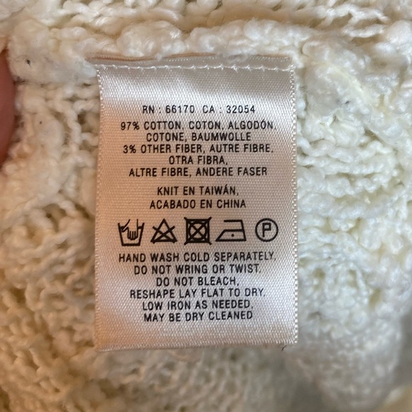 Anthropologie Knitted & Knotted XS Ivory Open Knit Cardigan. - Picture 5 of 6